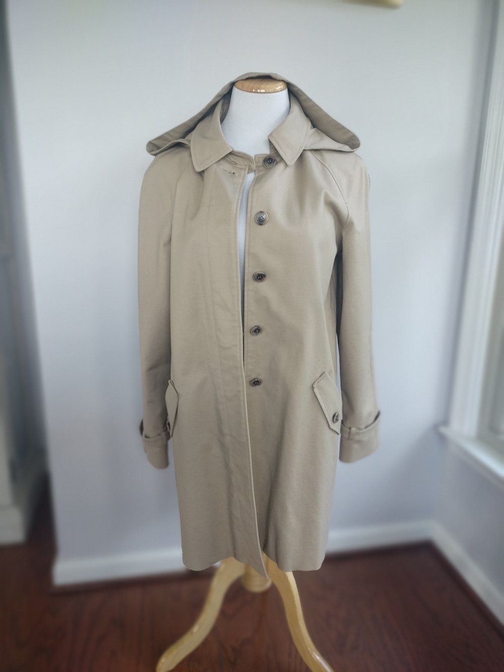 Pendleton Beige Versatile Hooded Trench Coat Sz 6